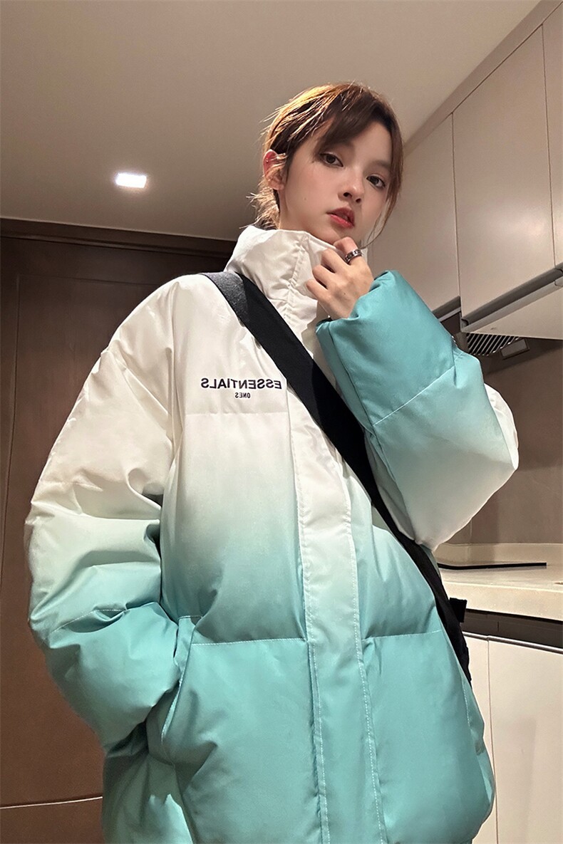 主推中性风渐变色情侣装男装棉衣宽松棉服冬装外套G1036P128,男装棉衣,电商A339