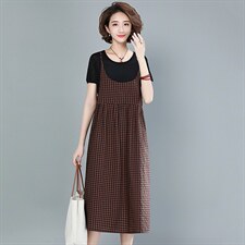 2021年夏季新款连衣裙女中长款韩版休闲套装女两件套装裙子洋气，女装连衣裙，简韵佳