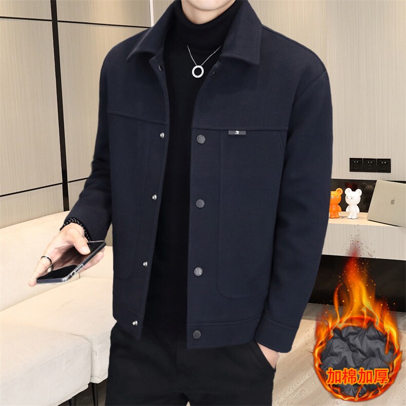 加棉加厚毛呢翻领夹克型男商务休闲青年外套男NM7930-P125,男装夹克,星座310B-3