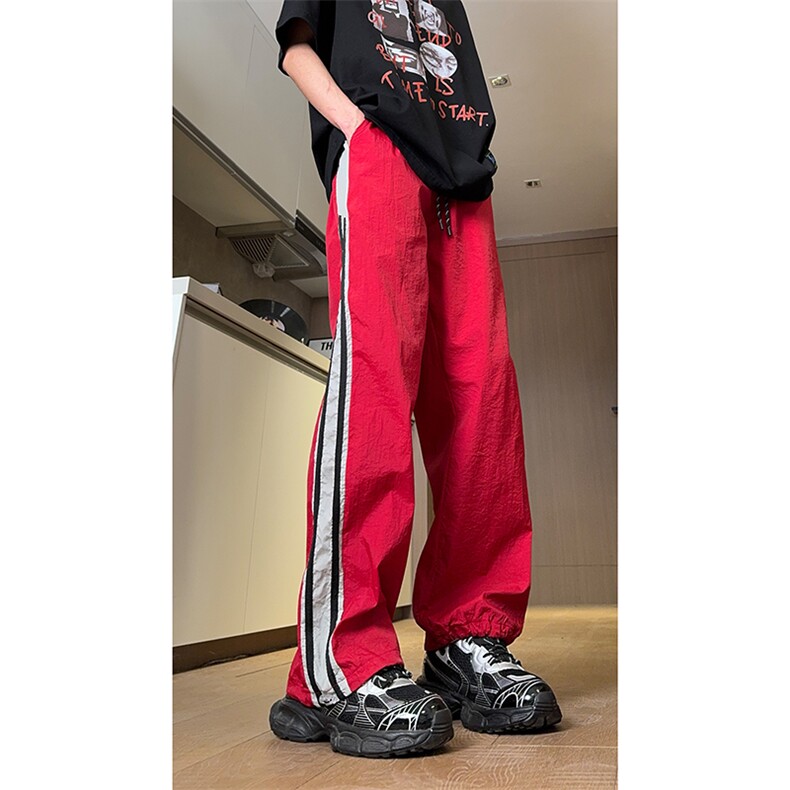 现货夏季速干巴黎神裤撞色拼接条纹休闲运动长裤男K650-P45控68,女装休闲裤,星座205-5
