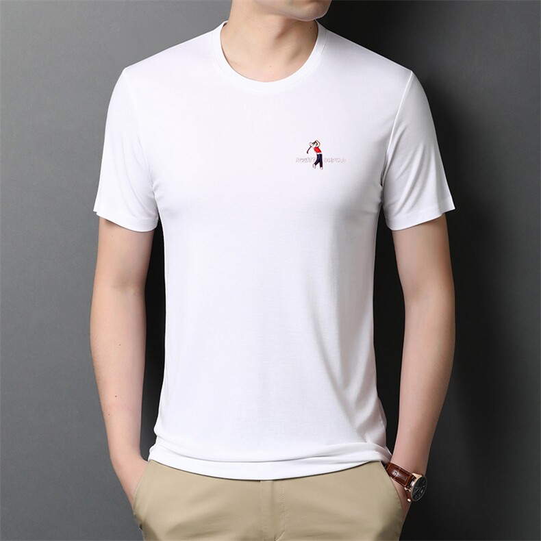 夏季圆领舒适短袖t恤男时尚半袖韩版男装薄款冰爽凉感体恤P42，男装T恤，钱塘6003A(原)4033A