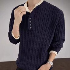 JY339-P58美式复古休闲慵懒风V领针织衫男网图，男装针织衫/毛衣，星座1501-3