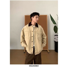 日系复古翻领底特律工装夹克外套男女春季重磅撞色拼接棒球服外套，男装夹克，星座218-1（原230）