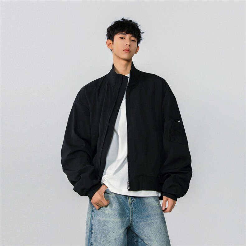 男装2026春季飞行服夹克春装大码cleanfit宽松拉链外套S381-特88,男装夹克,电商A233-1