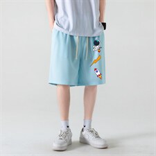 HD74232-P22华夫格短裤男大码宽松五分裤男直筒中裤，男装休闲裤，电商A040