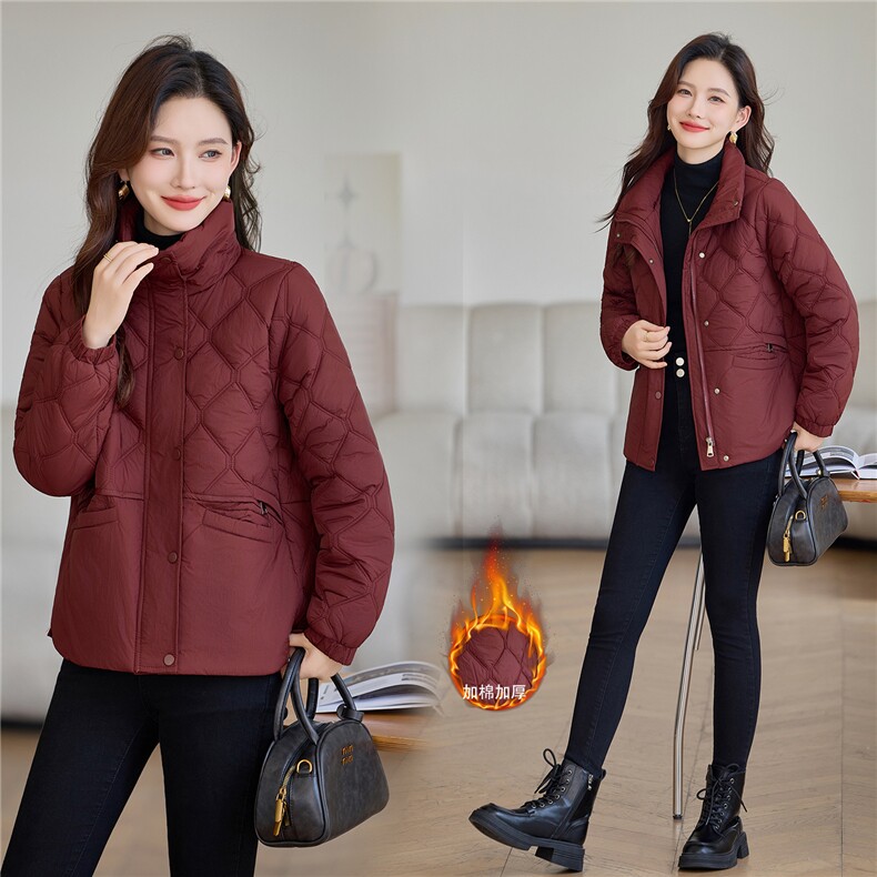 现货轻薄短款棉服女棉衣,女装棉衣/棉服,韩派