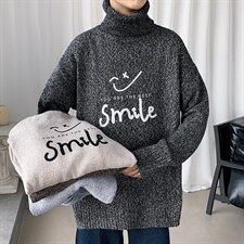 ！冬季加厚男士高领毛衣潮流印花百搭针织衫毛线衣GM605P55，男装针织衫/毛衣，电商B220