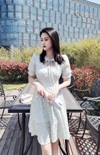 夏季新款碎花连衣裙，女装连衣裙，YO\VLF雅洛菲