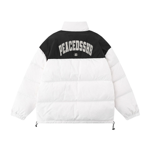 新款白底字母印花宽松时尚立领休闲棉服A247-MY1254特批85控138图片