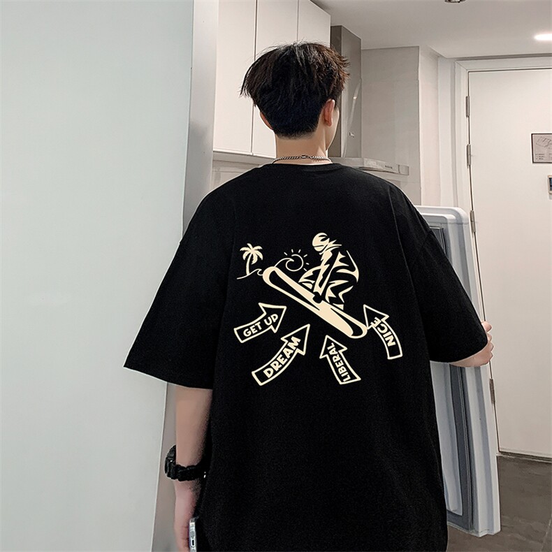 2024夏季港风短袖T恤男重磅230g纯棉DT1012P25控39,男装T恤,电商A086