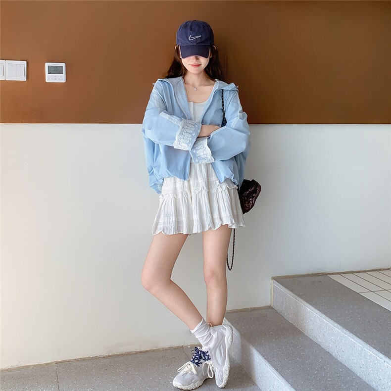 现货-蓝色蕾丝拼接外套203-8892-P145-K208,女装短外套,浙宝203