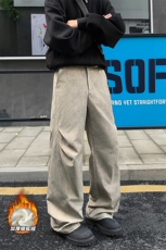 褶皱扎染大码加厚银狐绒显瘦百搭微喇裤男K24004J加绒-特P58控108，男装卫衣，电商A001