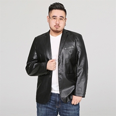 L-8XL秋装新款男士皮衣外套PU男皮西服夹克加肥加大码8808款，男装皮衣，星座802