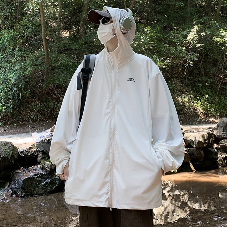 A576-P36日系薄款山系户外冰丝防晒衣潮牌宽松连帽防紫外线外套，男装防晒衣，星座512-6