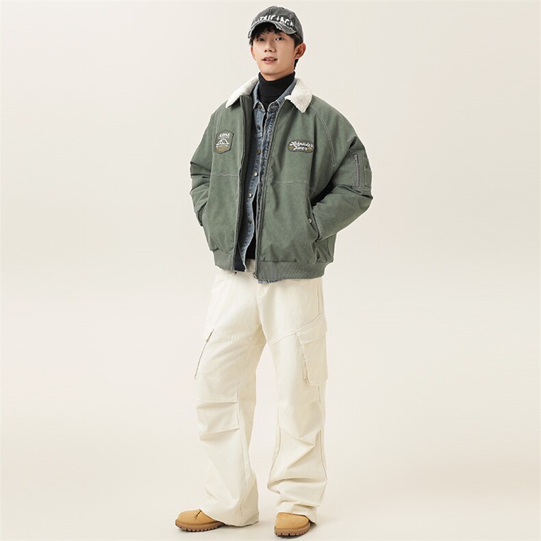 2025冬季新款男装日系潮牌纯色宽松休闲棉服加厚外套MY386-F172，男装棉衣，电商A101（原外27）