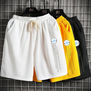 MK37168-P15 冰丝短裤男士大码宽松休闲五分裤男运动中裤网格挂拍图片