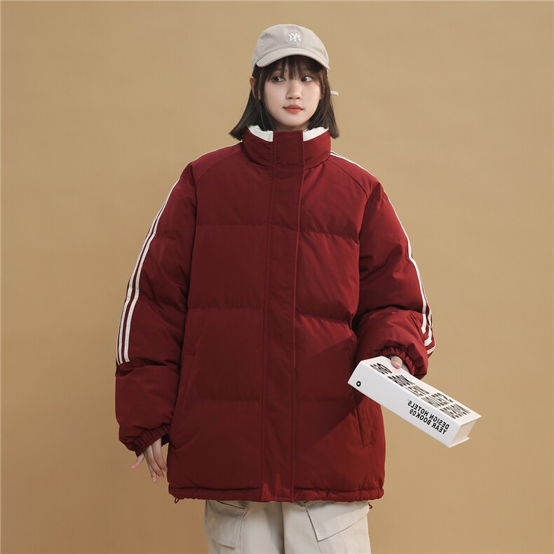 ！冬季条纹五防立领加绒加厚棉衣情侣撞色棉服外套MY7777-p68,男装棉衣,星座610B-1