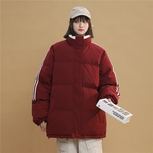 ！冬季条纹五防立领加绒加厚棉衣情侣撞色棉服外套MY7777-p68图片