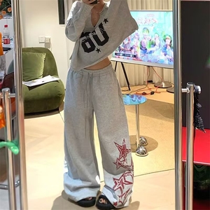 潮流休闲裤原宿文艺新款慵懒时尚百搭流行简约日系气质X8070-P48
