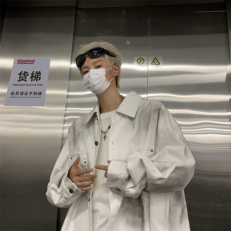 F450P65男生秋装新中式潮牛仔外套男复古宽松水洗做,男装工装外套,星座512-6