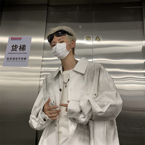 F450 P65男生秋装新中式潮牛仔外套男复古宽松水洗做图片