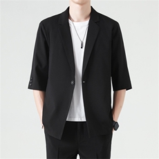 ins休闲西服男韩版潮流痞帅气七分袖小西装港风潮牌单西外套dk，男装西服，星座505-2（原电商A260-1)