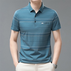 中年爸爸装夏季短袖T恤休闲商务POLO衫时尚潮流上衣服QP1640-P53，男装Polo衫，星座1105-3