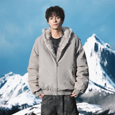 美式复古座山雕潮流百搭显高连帽棉服外套加绒毛领棉衣A003-P115，男装棉衣，电商B306