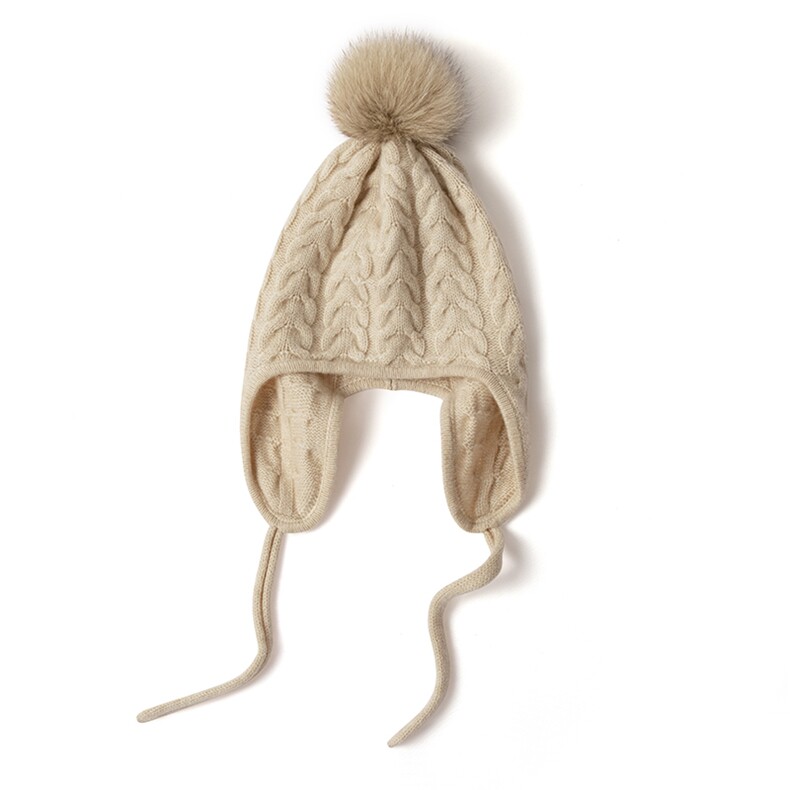 2025年春季新款百搭女士提花戴绳双股加厚保暖帽，帽子，窄众羊绒