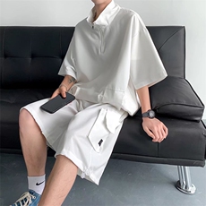短袖T恤套装痞帅男夏季ins潮宽松工装衣服搭配一套LT01P45，男装休闲套装，星座1116-2