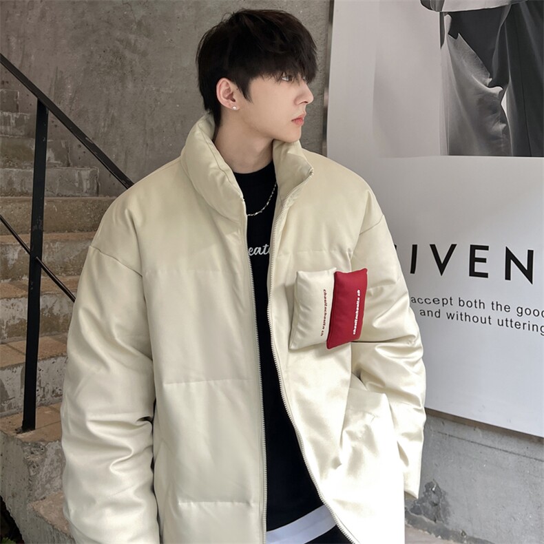 PU皮羽绒服冬季新款宽松港风白鸭绒外套YR918-P150(控价198元图片