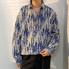 22扎染加厚长袖衬衫男青少年渐变迷彩外套百搭加厚衬衣CS901-P55，男装衬衫，电商A062