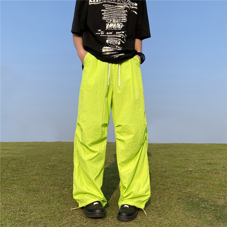 抖音得物春装新款多巴胺中性风宽松阔腿裤休闲裤子男裤K288-特P32，男装休闲裤，电商A099