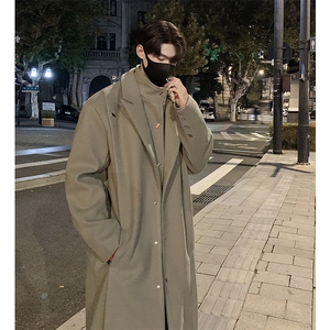 517A-8-Y70-P155 现货高品质假两件韩系两穿中长款毛呢大衣可拆卸图片