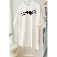 T0654-P30美式复古小众字母设计纯棉印花短袖男女款情侣，男装T恤，星座617A-2