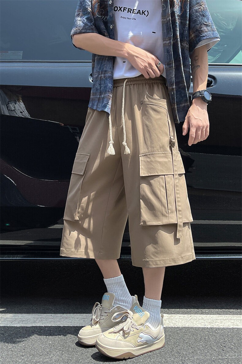 夏季新款潮牌立体剪裁大码宽松闲工装裤七分裤男2550特批36控68,男装休闲裤,电商C305A