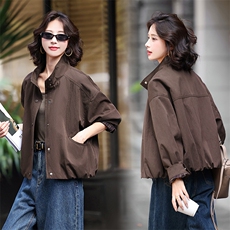 小个子时尚短款立领外套2025年春秋新款宽松大码外套，女装短外套，玛其路