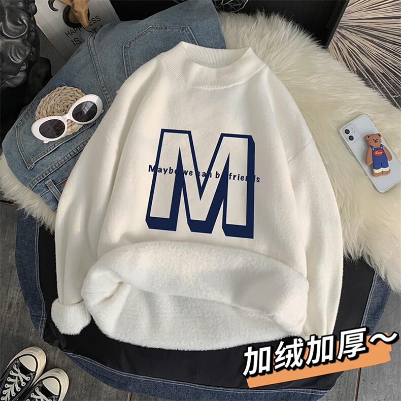 半高领毛衣男士大码针织衫男毛线衣男 M18260-P45 加绒款-P65图片