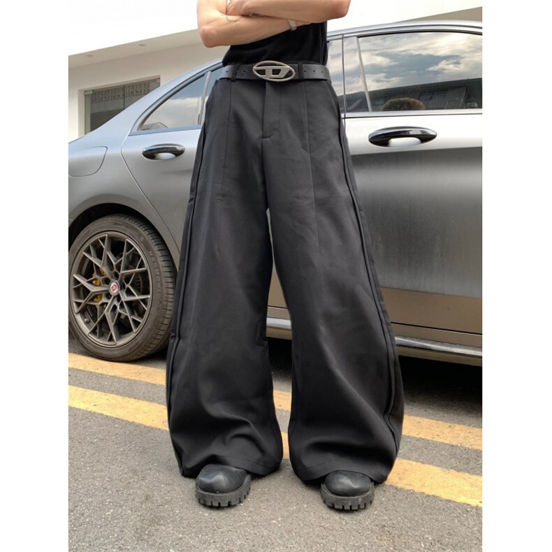 1506/QX15630/P56小个子高级感高腰显瘦宽松直筒垂感拖地阔腿裤,男装休闲裤,星座1506