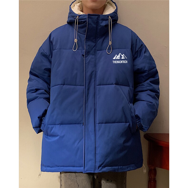 黄墙港风冬款休闲字母印花百搭连帽棉服A247-MY164特批95控158,男装棉衣,电商A247