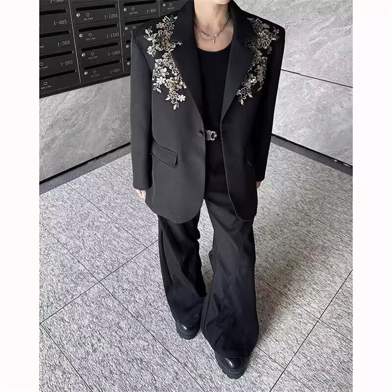 007]新款重工立体亮片绣花西装长袖宽质西服外套A079-XZ33-P72,男装西服套装,电商A079