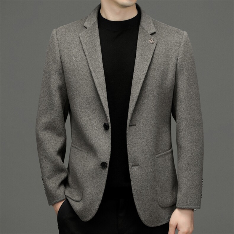 2023秋冬新款男式双面呢羊毛西服韩版休闲小西装单西ZL2267-P205，男装西服，星座1105-3