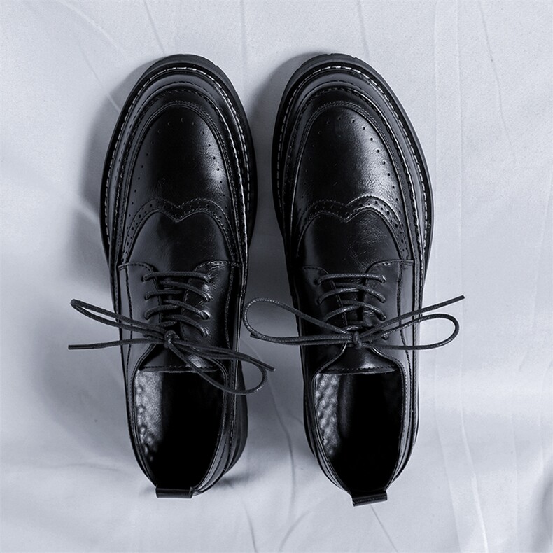 7885-p155秋季新款布洛克男士皮鞋男韩版潮流休闲皮鞋男，男鞋皮鞋，星座1407-3