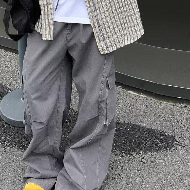 M205-P632025美潮重磅复古工装裤男vibe底特律风多口袋休闲裤,男装工装外套,电商B323A