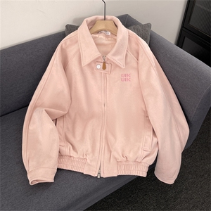 麂皮绒外套女春秋韩系chic翻领夹克JK2203-P78图片