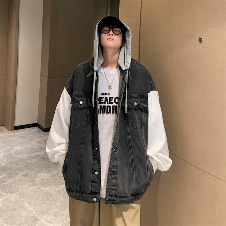JK3040-P70-控98现货拼接牛仔夹克外套,男装工装外套,星座116