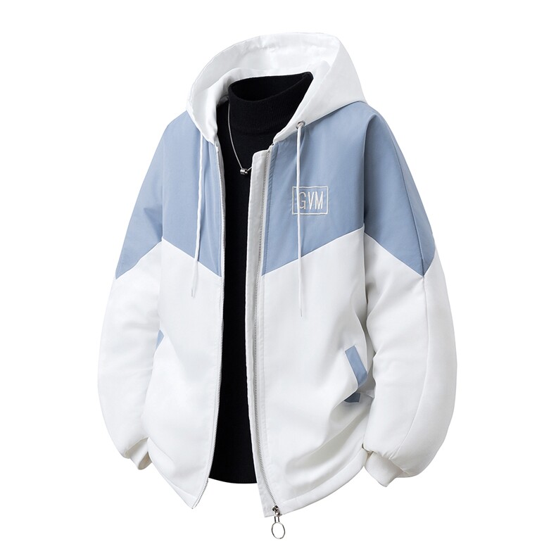 立体白底连帽大码M-5XL棉服聚酯纤维外套男MY7786P60控98，男装棉衣，星座227-7