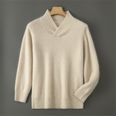 2025年秋季新款十二针双叠领男士上衣时尚休闲通勤百搭，男装羊毛衫，雅邦羊绒