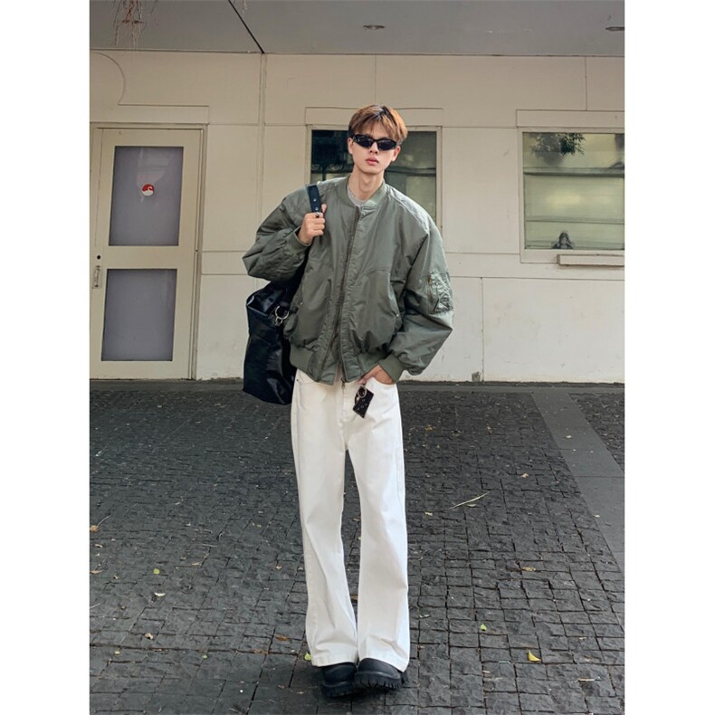 美式ma1飞行员夹克外套男春秋款cleanfit短款棉服绿色广州棒球服,男装夹克,星座1007（原301D）