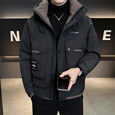 新标90白鸭绒2025年拼接时尚潮流保暖羽绒服男YR6068-P255，男装羽绒服，电商D240-242